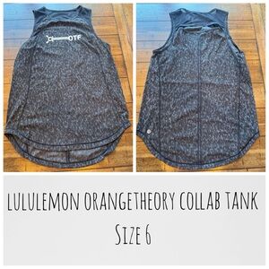 Lululemon x Orangetheory Tank – Black Pattern – Size 6 – Like New